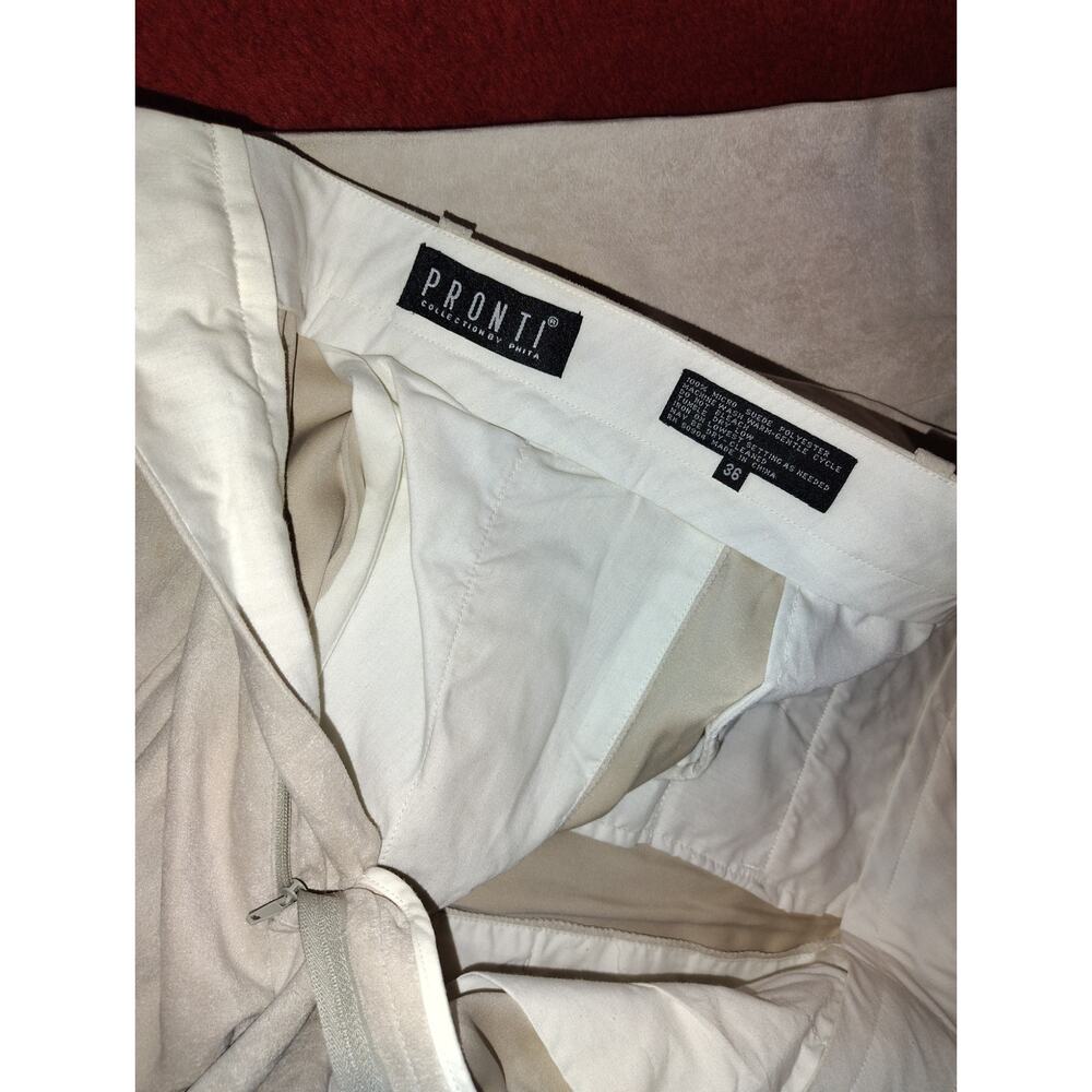 Pronti Ultra Suede Cream Slacks SZ 36 X 30